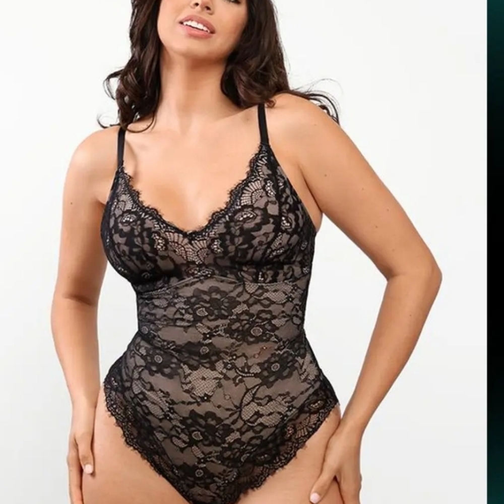 Elegant Black Lace Bodysuit